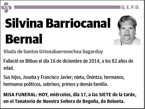 BARRIOCANAL BERNAL,SILVINA