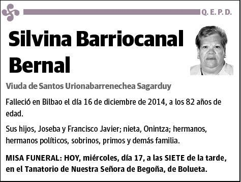 BARRIOCANAL BERNAL,SILVINA