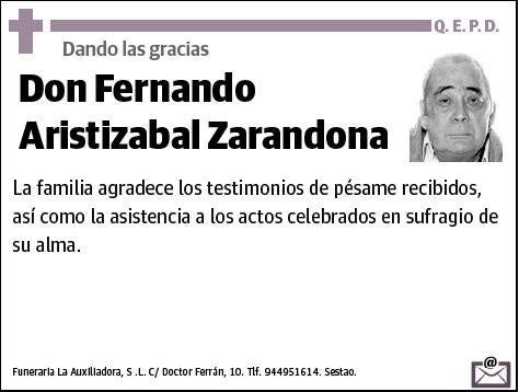 ARISTIZABAL ZARANDONA,FERNANDO