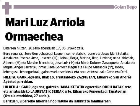 ARRIOLA ORMAECHEA,MARI LUZ