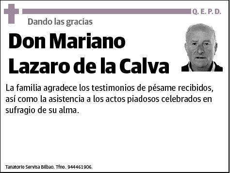 LAZARO DE LA CALVA,MARIANO