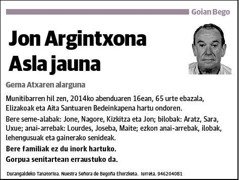 ARGINTXONA ASLA,JON