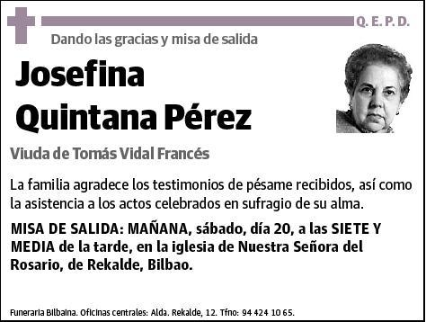 QUINTANA PEREZ,JOSEFINA