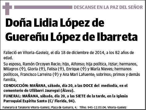 LOPEZ DE GUEREÑU LOPEZ DE IBARRETA,LIDIA