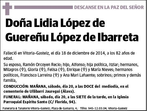 LOPEZ DE GUEREÑU LOPEZ DE IBARRETA,LIDIA