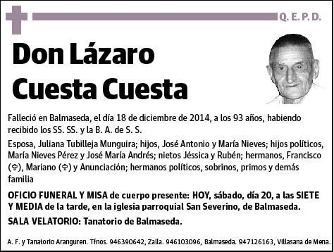 CUESTA CUESTA,LAZARO