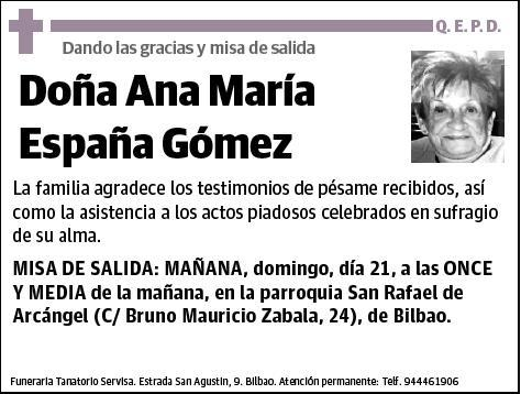 ESPAÑA GOMEZ,ANA MARIA