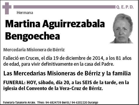 AGUIRREZABALA BENGOECHEA,MARTINA