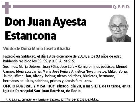 AYESTA ESTANCONA,JUAN