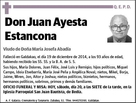 AYESTA ESTANCONA,JUAN