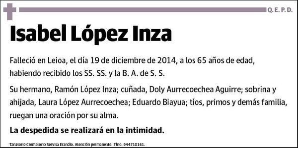 LOPEZ INZA,ISABEL