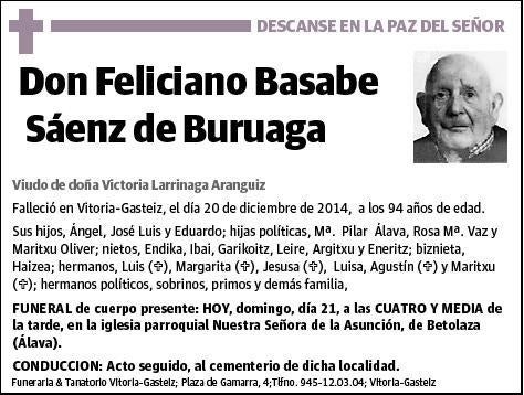 BASABE SAENZ DE BURUAGA,FELICIANO