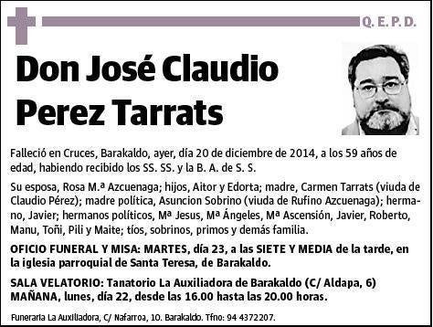 PEREZ TARRATS,JOSE CLAUDIO