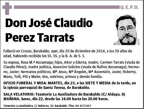 PEREZ TARRATS,JOSE CLAUDIO