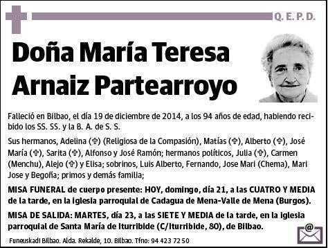 ARNAIZ PARTEARROYO,MARIA TERESA