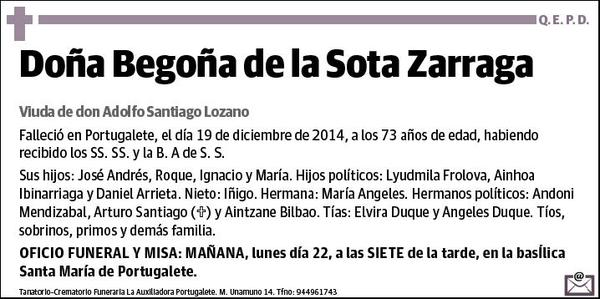 DE LA SOTA ZARRAGA,BEGOÑA