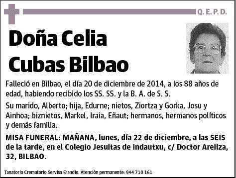 CUBAS BILBAO,CELIA