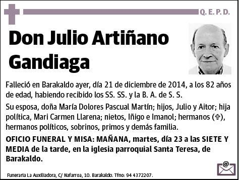 ARTIÑANO GANDIAGA,JULIO