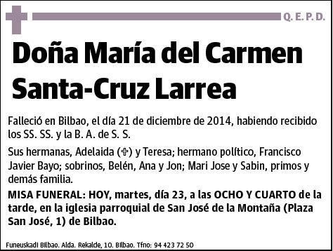 SANTA-CRUZ LARREA,MARIA DEL CARMEN