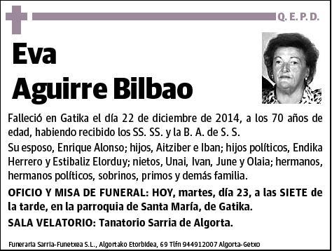 AGUIRRE BILBAO,EVA