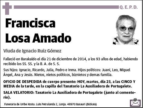 LOSA AMADO,FRANCISCA