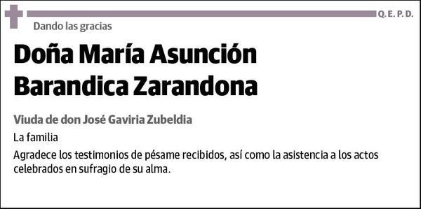 BARANDICA ZARANDONA,MARIA ASUNCION