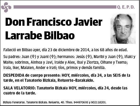 LARRABE BILBAO,FRANCISCO JAVIER