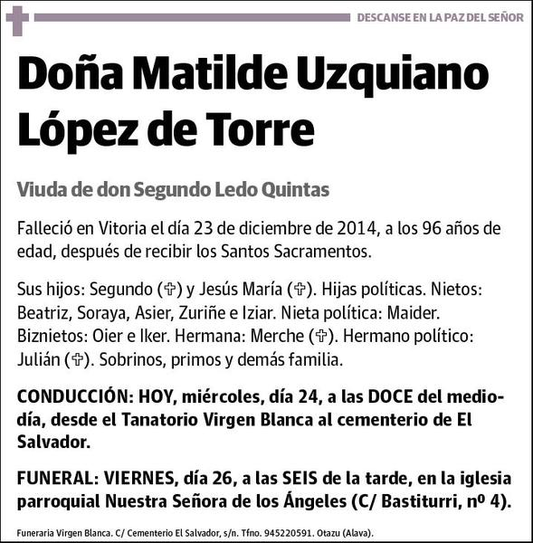 UZQUIANO LOPEZ DE TORRE,MATILDE