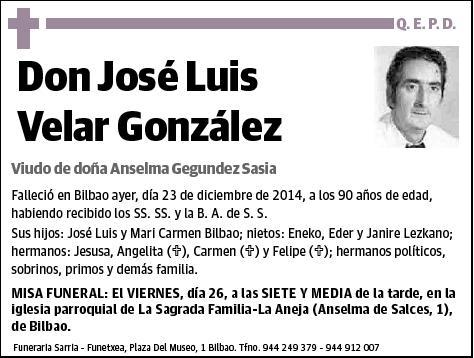 VELAR GONZALEZ,JOSE LUIS