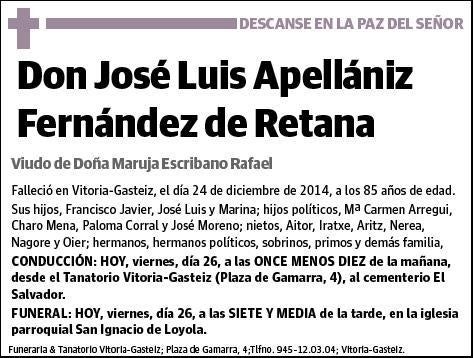 APELLANIZ FERNANDEZ DE RETANA,JOSE LUIS