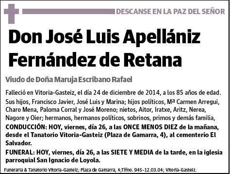 APELLANIZ FERNANDEZ DE RETANA,JOSE LUIS