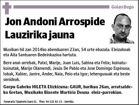 ARROSPIDE LAUZIRIKA,JON ANDONI