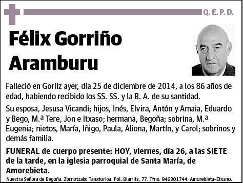 GORRIÑO ARAMBURU,FELIX