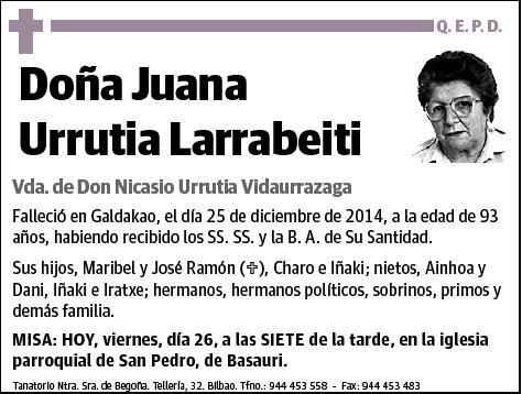 URRUTIA LARRABEITI,JUANA