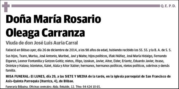 OLEAGA CARRANZA,MARIA ROSARIO