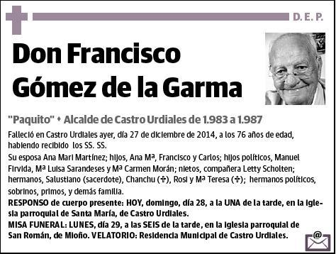 GOMEZ DE LA GARMA,FRANCISCO