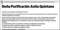 ANTIA QUINTANA,PURIFICACION