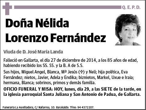 LORENZO FERNANDEZ,NELIDA