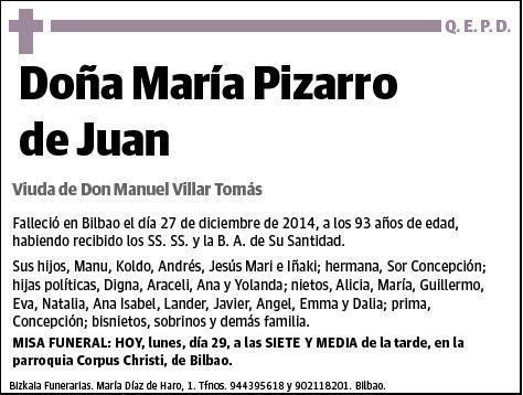 PIZARRO DE JUAN,MARIA