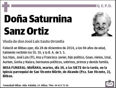 SANZ ORTIZ,SATURNINA