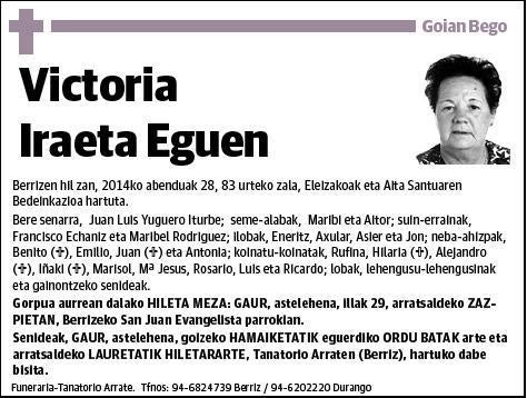 IRAETA EGUEN,VICTORIA