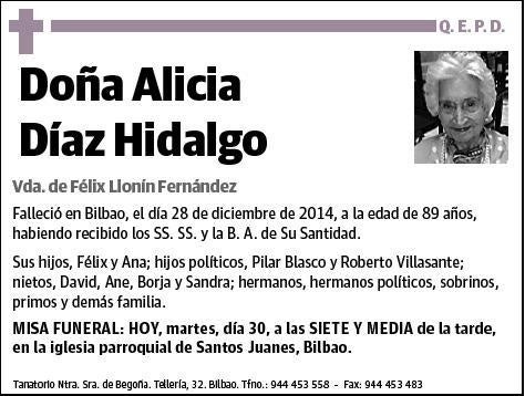 DIAZ HIDALGO,ALICIA