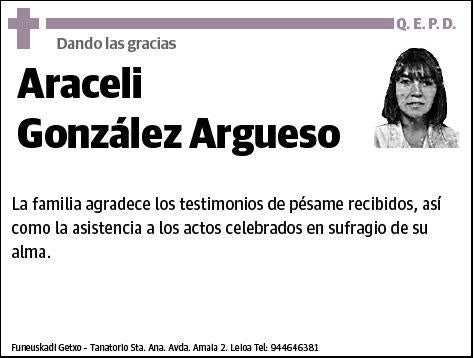 GONZALEZ ARGUESO,ARACELI