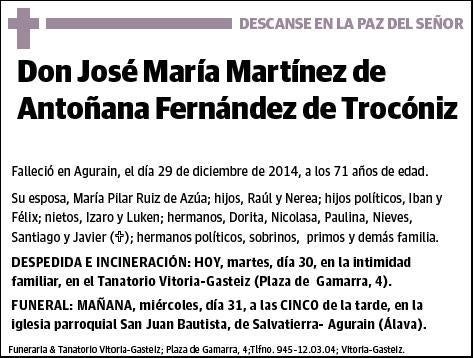 MARTINEZ DE ANTOÑANA FERNANDEZ DE TROCONIZ,JOSE MARIA