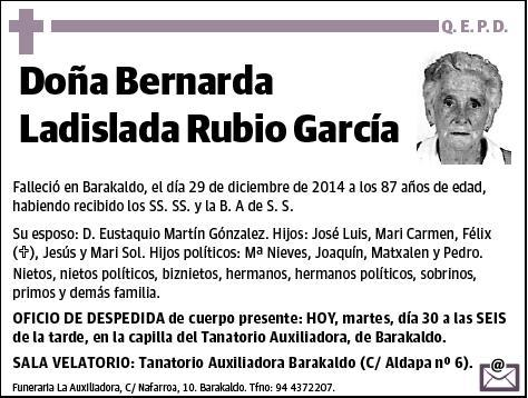 RUBIO GARCIA,BERNARDA LADISLADA