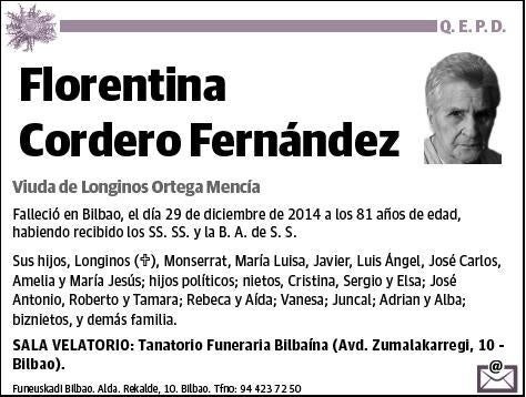 CORDERO FERNANDEZ,FLORENTINA