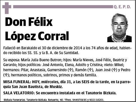 LOPEZ CORRAL,FELIX