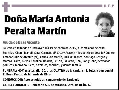 PERALTA MARTIN,Mª ANTONIA