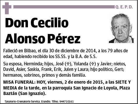 ALONSO PEREZ,CECILIO