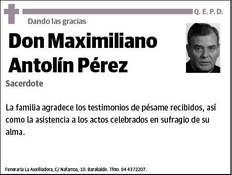 ANTOLIN PEREZ,MAXIMILIANO